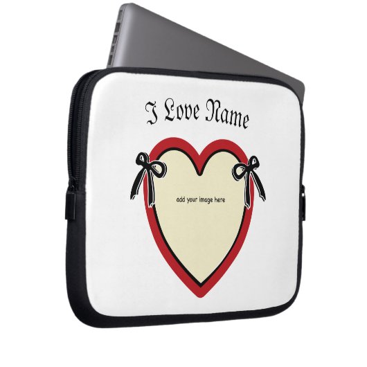 Dingus Bows & Heart gepersonaliseerd Laptop Sleeve (Voorkant Rechts)