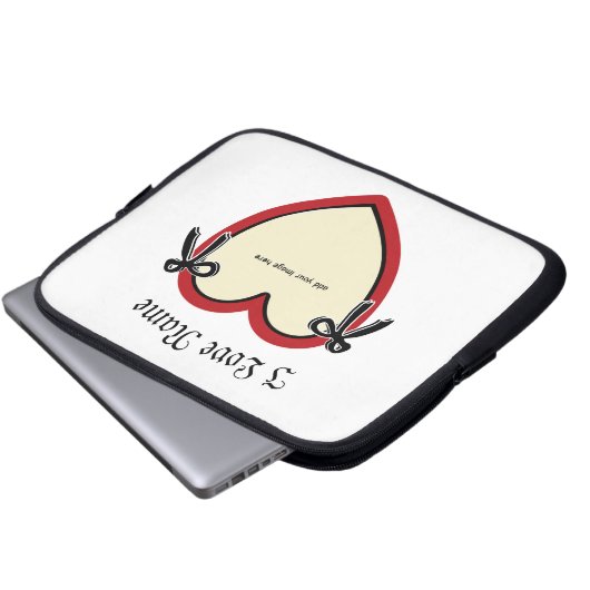 Dingus Bows & Heart gepersonaliseerd Laptop Sleeve (Voorkant onderkant)