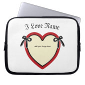 Dingus Bows & Heart gepersonaliseerd Laptop Sleeve (Voorkant)