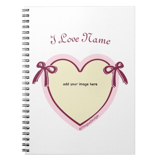 Dingus Bows & Heart gepersonaliseerd Notitieboek (Voorkant)