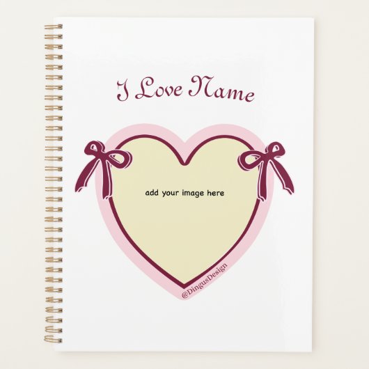Dingus Bows & Heart gepersonaliseerd Planner (Voorkant)