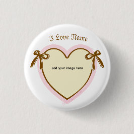 Dingus Bows & Heart gepersonaliseerd Ronde Button 3,2 Cm