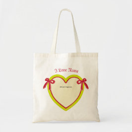 Dingus Bows & Heart Gepersonaliseerde Keroppi Canv Tote Bag