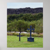 Dingvellir Church Cemetery, IJsland Poster (Voorkant)