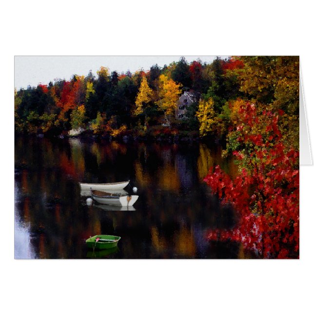 Dingy en Rowboten op Paradise Point, Hebron, NH (Voorkant Horizontaal)