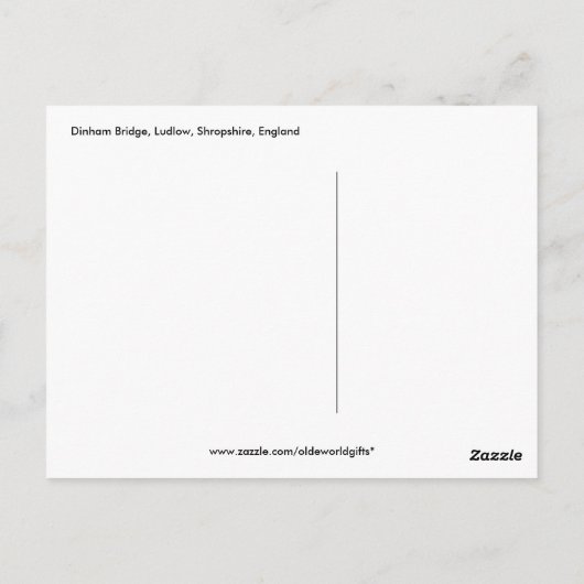 Dinham Bridge I, Ludlow, Shropshire, Engeland Briefkaart (Achterkant)