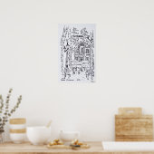 Dining in a Plaza | Aix en Provence, France Poster (Keuken)