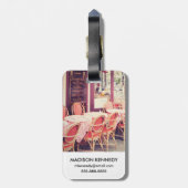 Dining in Paris Al Fresco Bagagelabel (Achterkant verticaal)