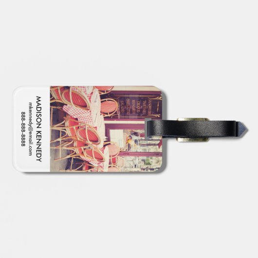 Dining in Paris Al Fresco Bagagelabel (Achterkant horizontaal)