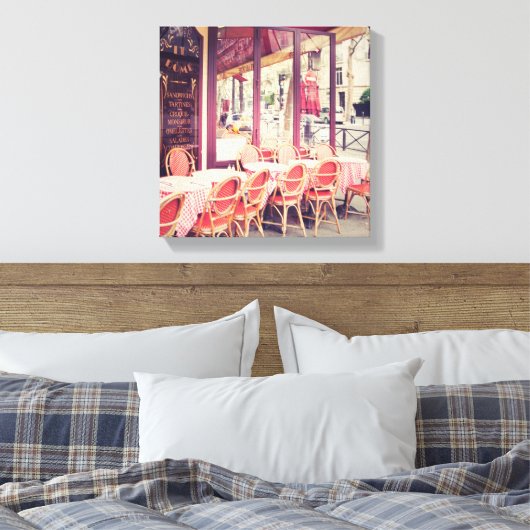 Dining in Paris Al Fresco Canvas Afdruk (Insitu (Slaapkamer))