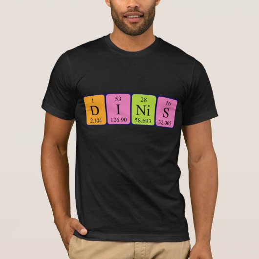 Dinis periodiek lijstnaam shirt (Voorkant)