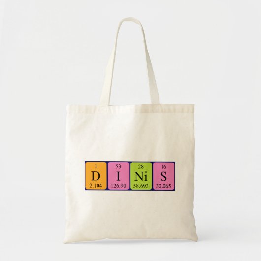 Dinis periodieke lijstnaam canvas tas (Voorkant)