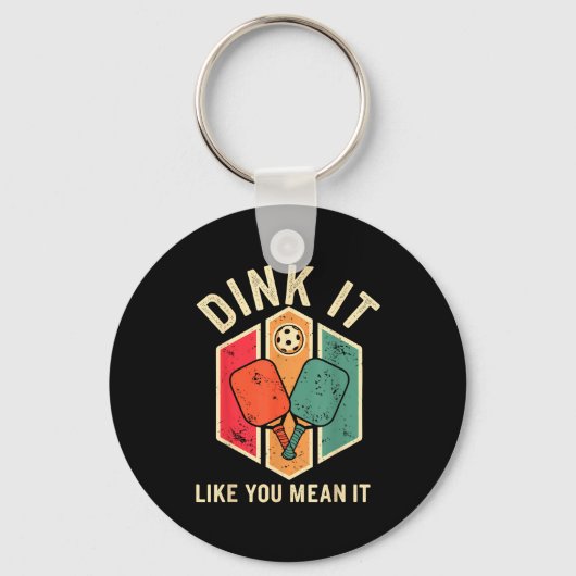 Dink als een grappige pickleball-speler pickle bal sleutelhanger (Voorkant)
