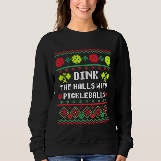 Dink de zalen met Pickleball Ugly Sweater Style (Voorkant)