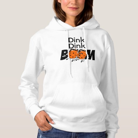 Dink Dink Boom Pickleball Dinking Oranje Bombs Hoodie (Voorkant)