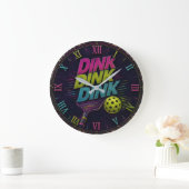 Dink Dink Dink Pickleball Retro Neon Grote Klok (Huis)
