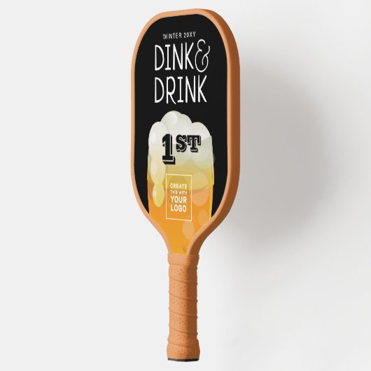 Dink & Drink Tournament Award met sponsor Logo Pickleball Paddle (Links)
