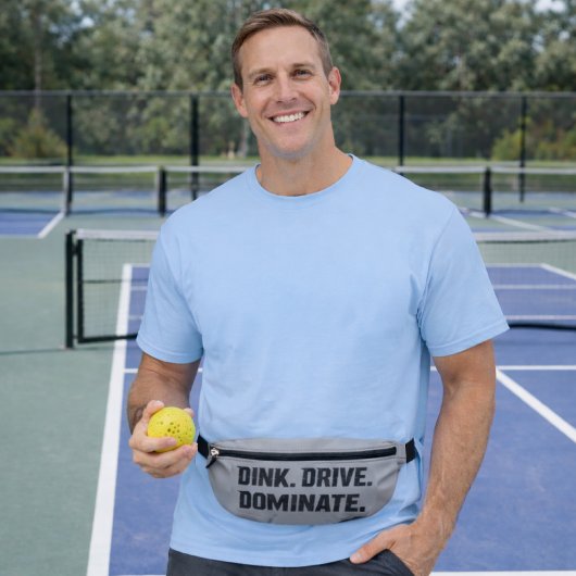 Dink Drive Dominate - Graphic Pickleball Statement Heuptasje