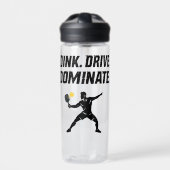 Dink Drive Dominate - Graphic Pickleball Statement Waterfles (Voorkant)