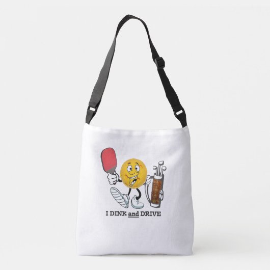 Dink & Drive (pickleball & golf) Crossbody Tas (Achterkant)