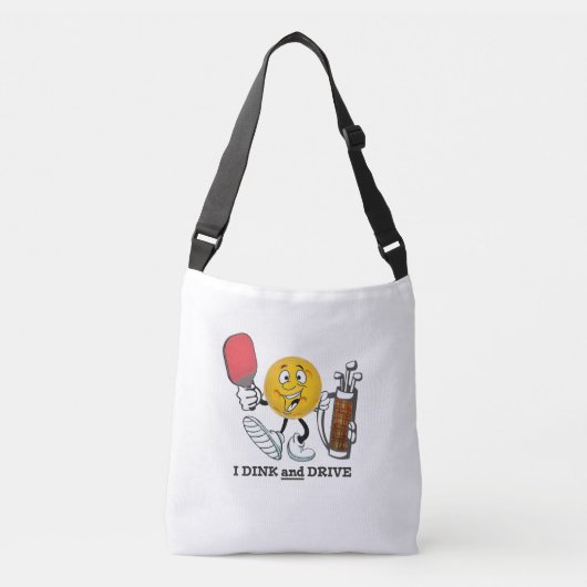 Dink & Drive (pickleball & golf) Crossbody Tas (Voorkant)