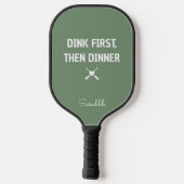 Dink eerst, dan diner gepersonaliseerde Pickleball Paddle (Achterkant)
