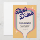 Dink en Drink Pickleball Verjaardag, Pickle Ball Kaart (Voorkant / Achterkant)