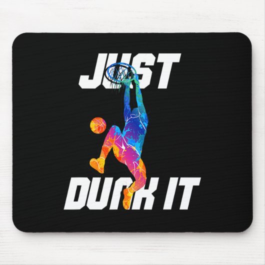 Dink het gewoon! Basketballer Slam Dunk Muismat (Voorkant)
