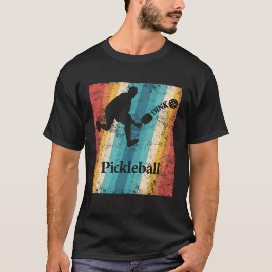 Dink it Pickleball bounce it colorfull retro T-shirt (Voorkant)