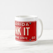 Dink It Pickleball Fan | Retro FL License Plate Koffiemok (Voorkant rechts)