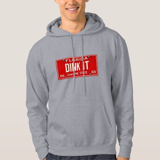 Dink It Pickleball Player Fan Retro License Plate Hoodie (Voorkant)