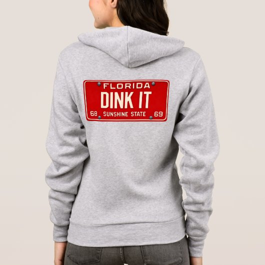 Dink It Pickleball Player Fan Retro License Plate Hoodie (Achterkant)