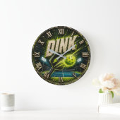 Dink Neon Pickleball Player Gift Grote Klok (Huis)