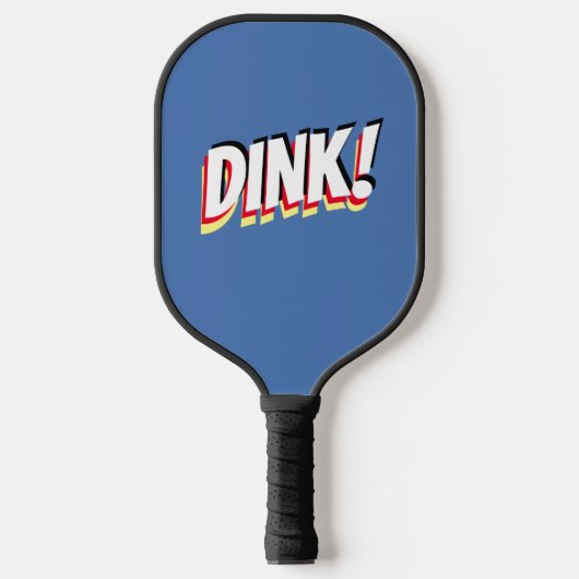 "DINK!" of je oude boodschap, Med Blue Pickleball Paddle (Voorkant)