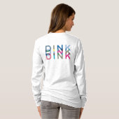 Dink Pickleball Fun Chic Blue Groen Roze Geel T-shirt (Achterkant volledig)