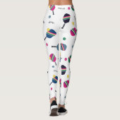 Dink! Pickleball Fun Vibrant Blue Green Yellow Leggings (Achterkant)