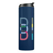 Dink Pickleball Modern Navy Green Blue Thermosbeker (Gedraaid links)