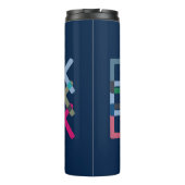 Dink Pickleball Modern Navy Green Blue Thermosbeker (Achterkant)