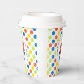 Dink Pickleball Party Sport Cartoon Mascotte Paddl Papieren Bekers (Rechts)