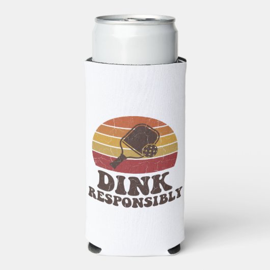 Dink Responsibly Funny Pickleball Seltzer Blikjeskoeler (Seltzer Voorkant)