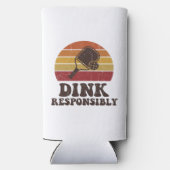 Dink Responsibly Funny Pickleball Seltzer Blikjeskoeler (Achterkant)