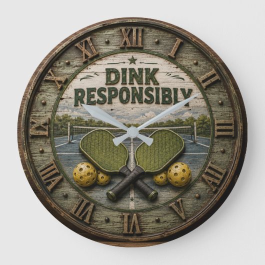 Dink Responsibly Pickleball Paddle Grote Klok (Voorkant)