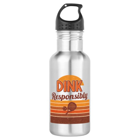 Dink Responsibly Pickleball Retro Waterfles (Voorkant)