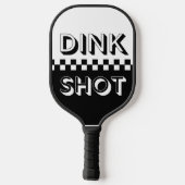 Dink Shot Zwart-Wit Geruite 3D Aangepaste Naam Pickleball Paddle (Achterkant)