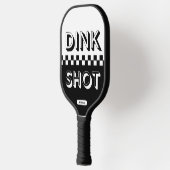 Dink Shot Zwart-Wit Geruite 3D Aangepaste Naam Pickleball Paddle (Links)