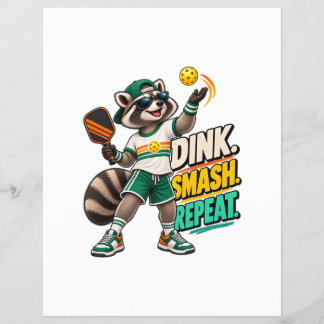 Dink Smash Repeat Wasbeer Pickleball Poster Flyer