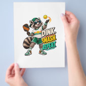 Dink Smash Repeat Wasbeer Pickleball Poster Flyer (Hand)