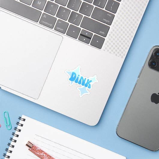DINK STICKER (Laptop met iPhone)