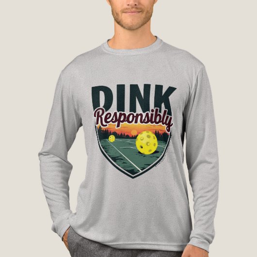 "Dink Verantwoord" Pickleball Shirt met lange mouw (Voorkant volledig)