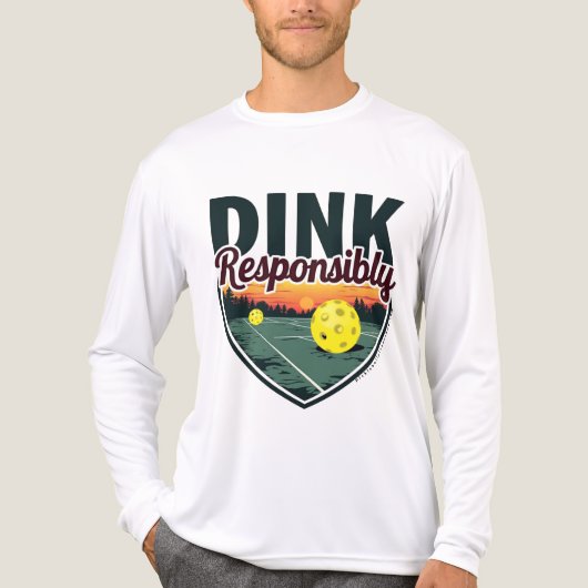 "Dink Verantwoord" Pickleball Shirt met lange mouw (Voorkant volledig)